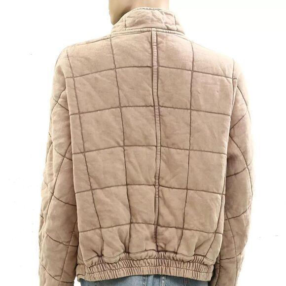 Free People Dolman Quilted Knit Jacket Top Oversized Zip-up Slouchy S NEW 283518 - Picture 4 of 5